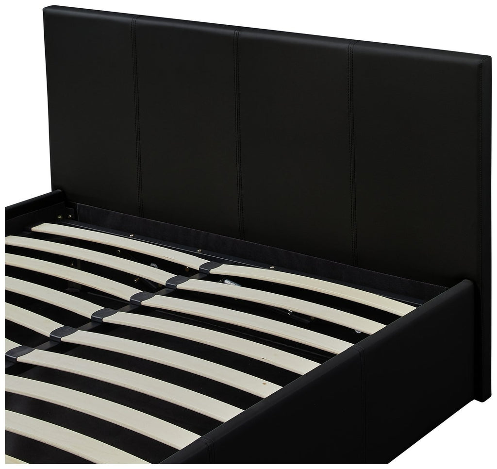Lavendon Double Side Open Ottoman Bed Frame-Black | bed frame black side lift