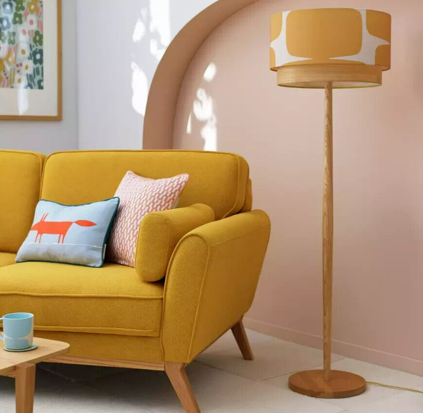 Habitat Scion Lohko Floor Lamp | Modern Standing Light Retro Patterned Shade