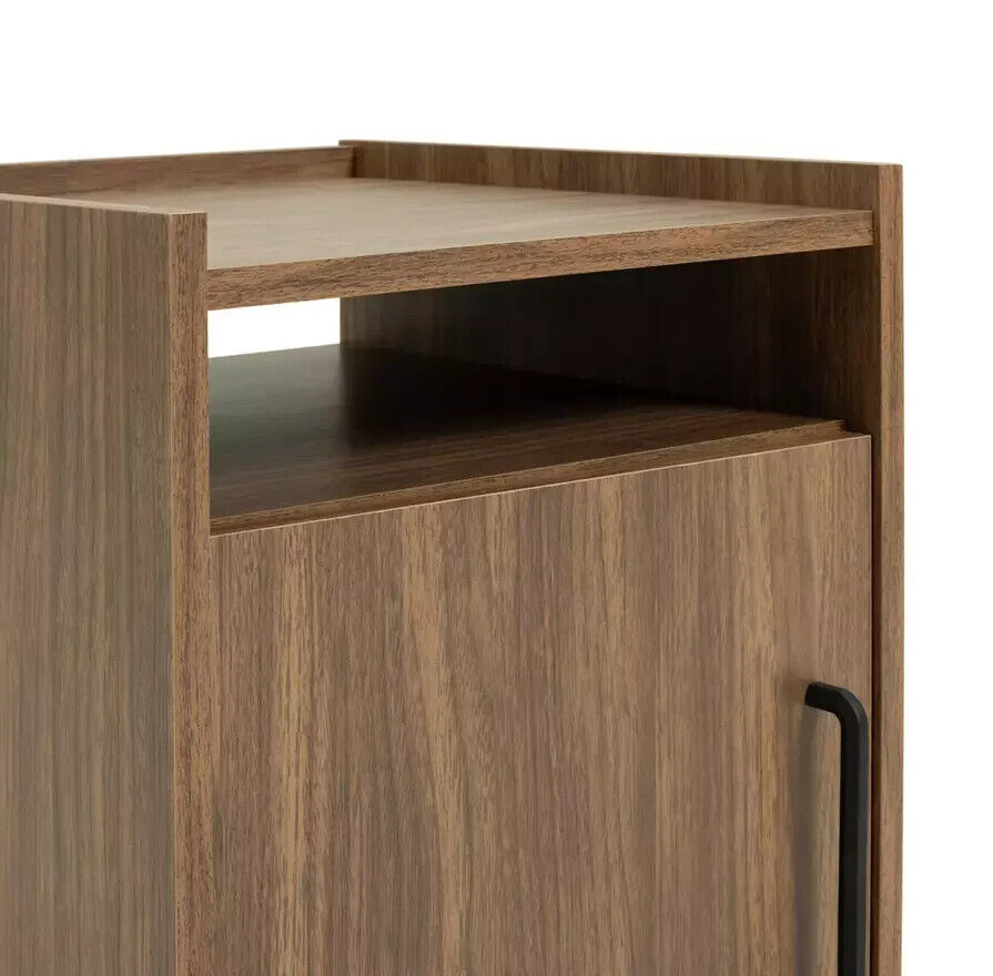 Habitat Oldham 1 Door Bedside Table - Walnut | Walnut Bedside Cabinet Storage