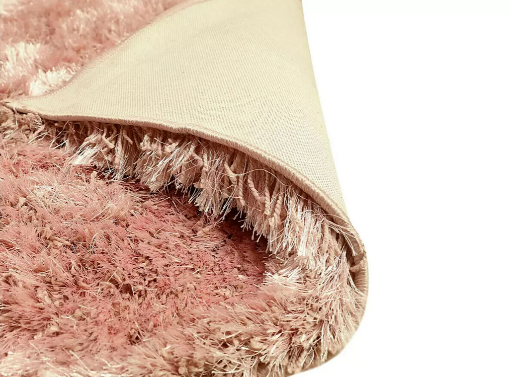 Habitat Plain Blush Shaggy Rug - 230x160cm | Soft Pink Large Living Room Carpet
