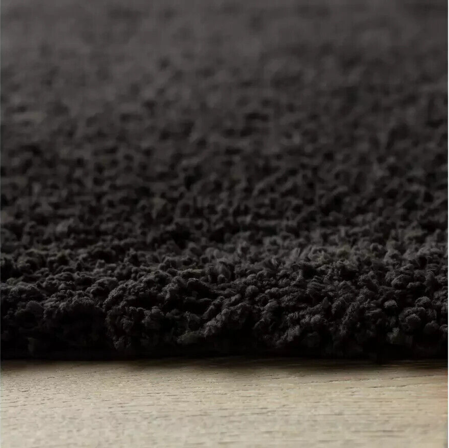 Habitat Recycled Plain Cosy Shaggy Rug - 160x230cm - Black