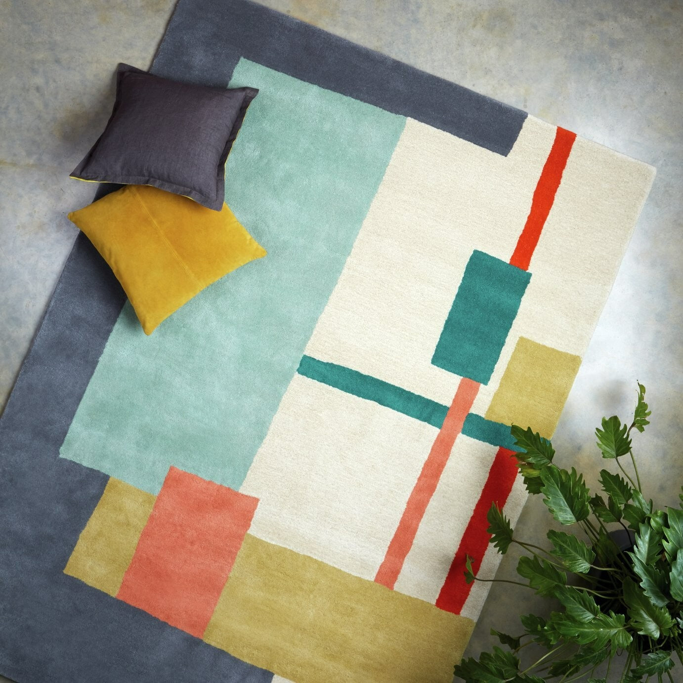 Quentin Abstract Wool Shaggy Rug - 240x170cm