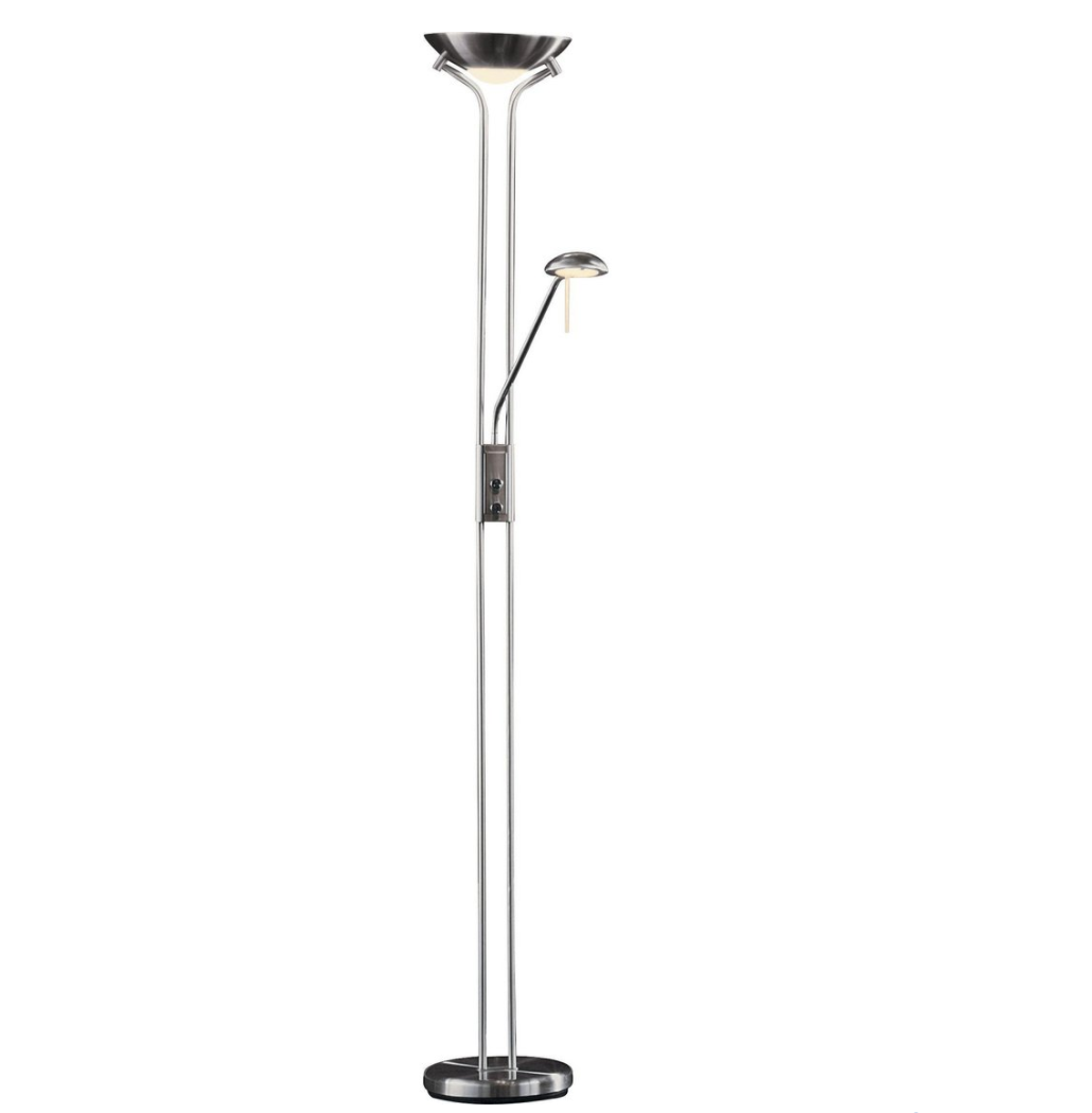 Father & Child Uplighter Floor Lamp Black | Adjustable Reading Light Modern Home