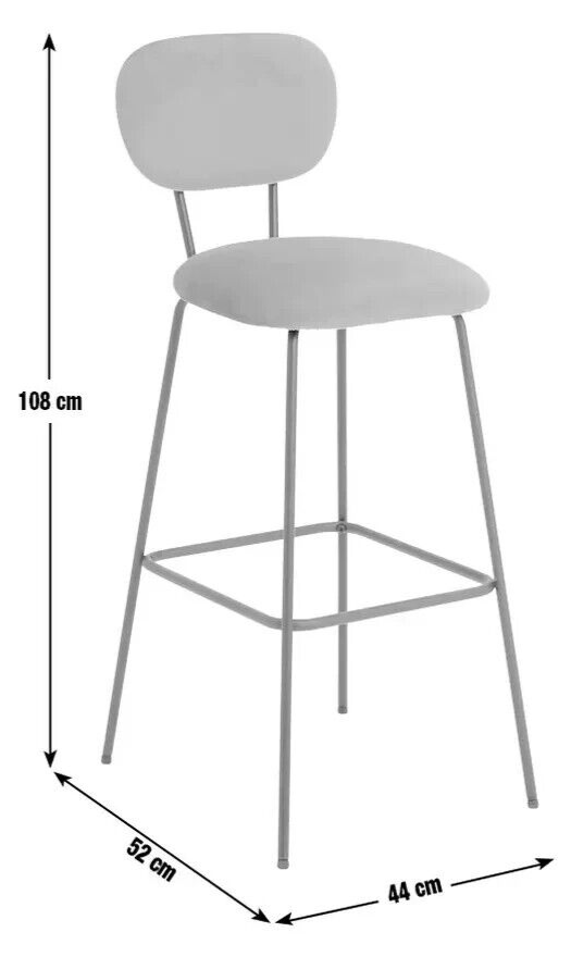 Habitat Ariana Pair of Velvet Bar Stools - Dark Grey | Luxurious Comfy Seating