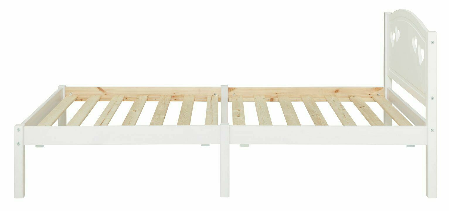 Mia Single Bed Frame - White With Memory Foam Mattress