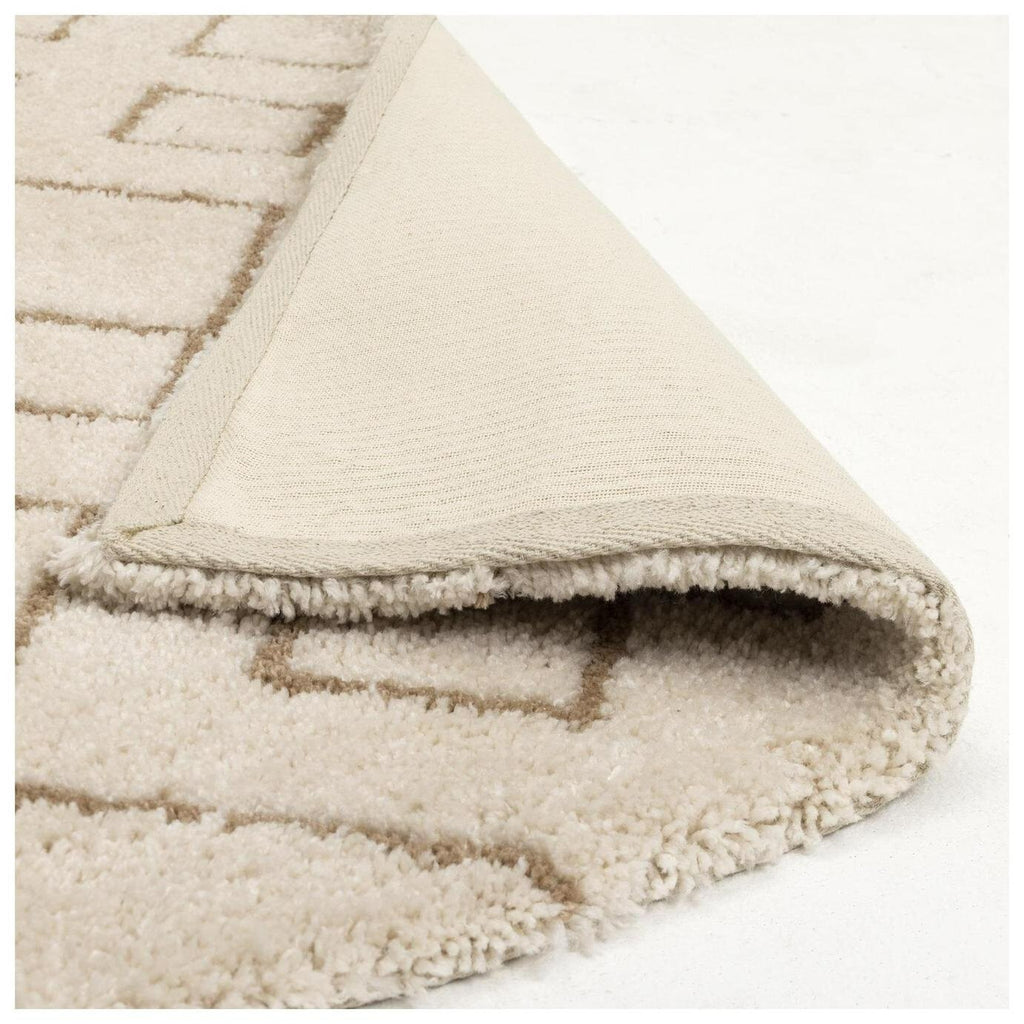 Habitat Diamond Tufted Cream & Natural Shaggy Rug -230x160cm