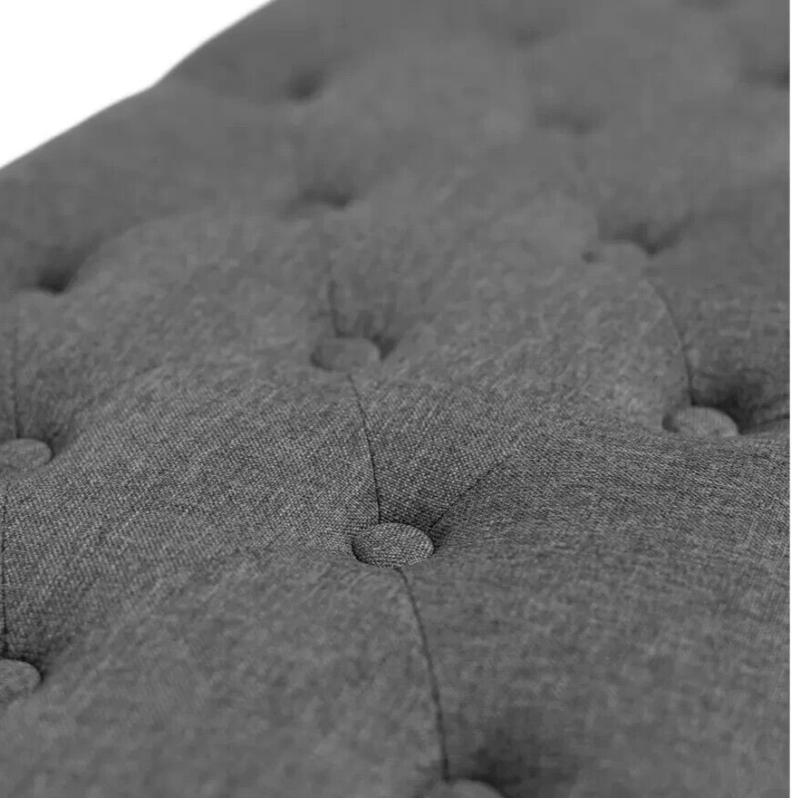 Fabric Large Storage Ottoman - Grey