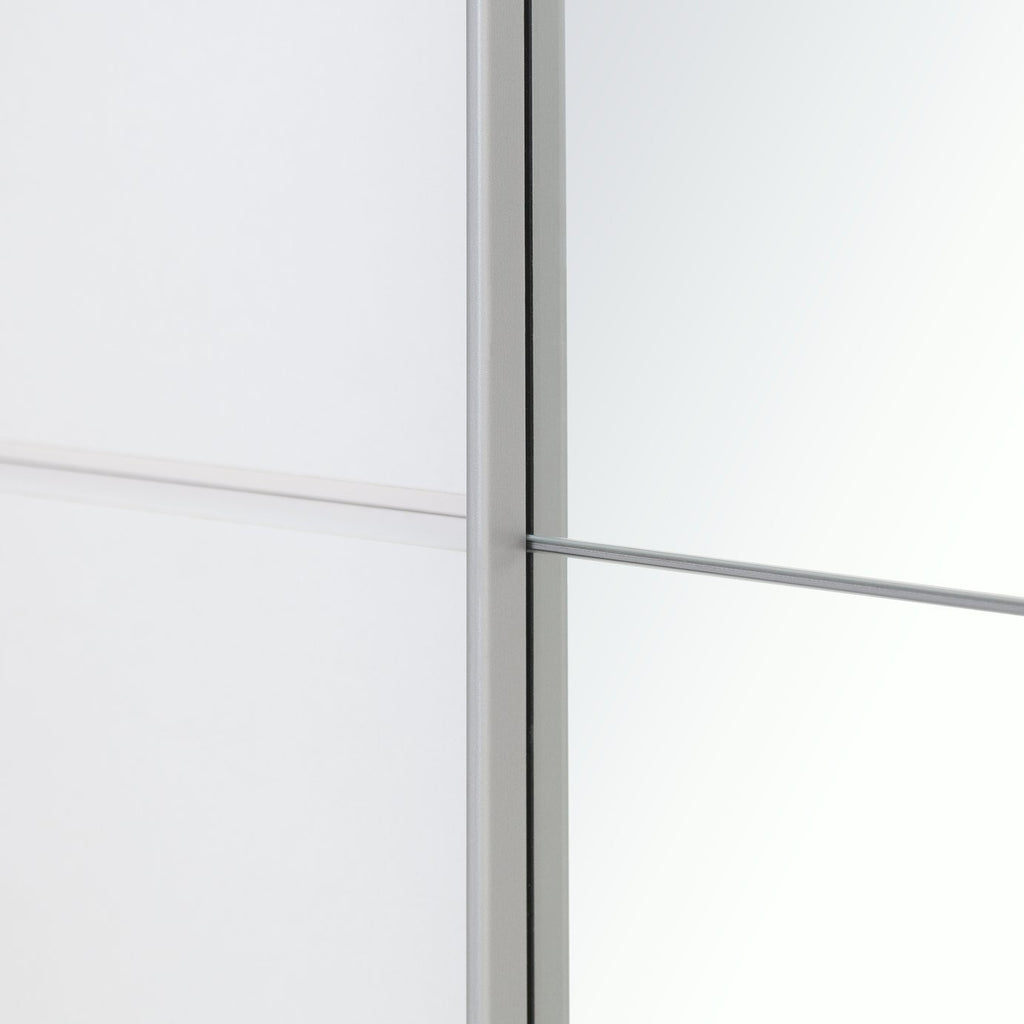 Holsted Half Mirror 120cm Sliding Wardrobe -White | Space-saving white wardrobe