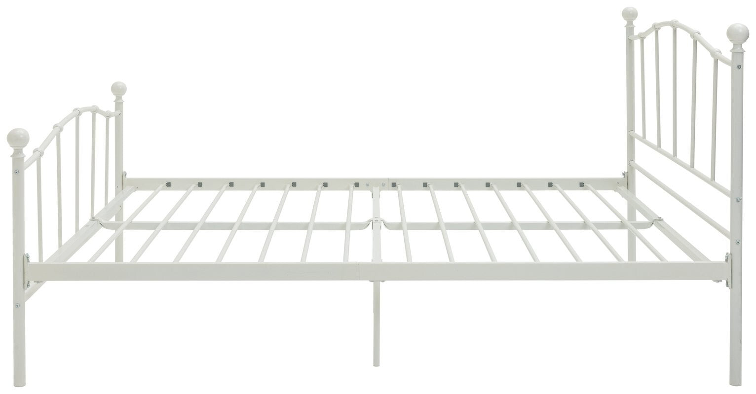 Fleur Double Metal Bed Frame - White With Double 1000 Pocket Sprung Mattress