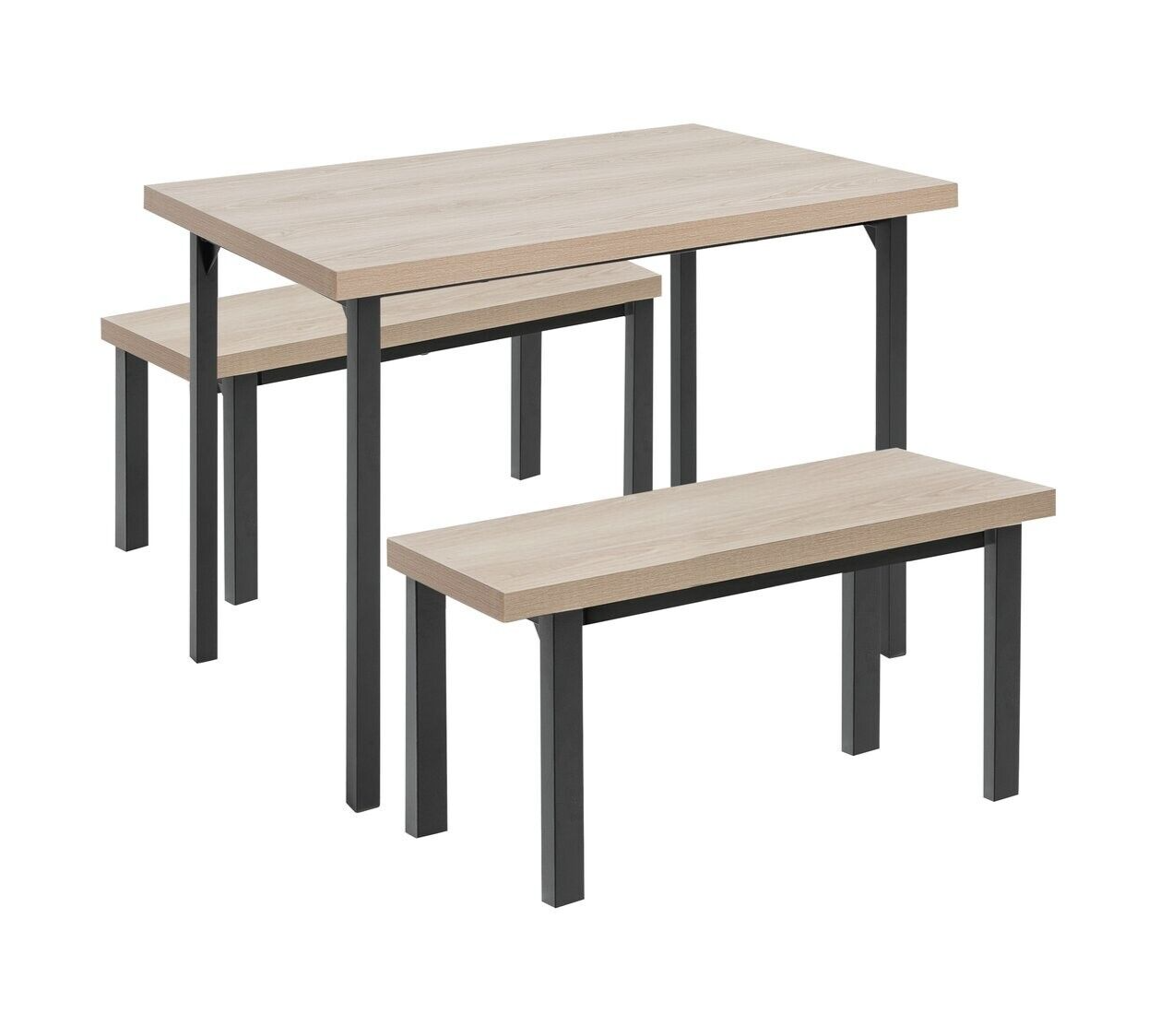Habitat Zayn Wood Effect Dining Table & 2 Natural Benches (B Grade 58821 - 5882)