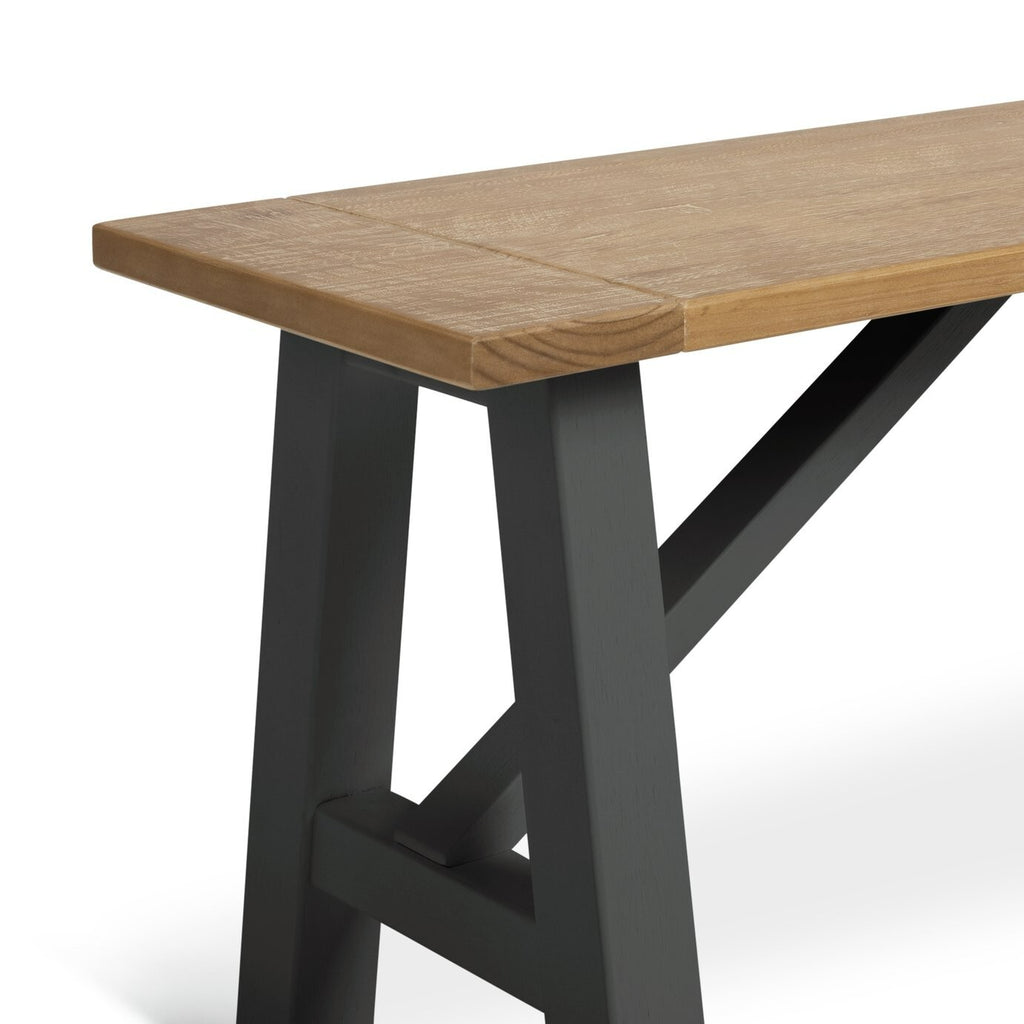 Habitat Burford Pair of Solid Wood Dining Benches - Dark Grey
