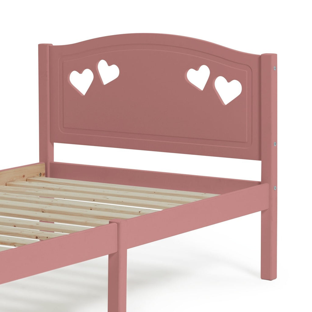 Home Mia Single Bed Frame Pink | Sturdy Durable Bedframe for Kids Teen Bedroom
