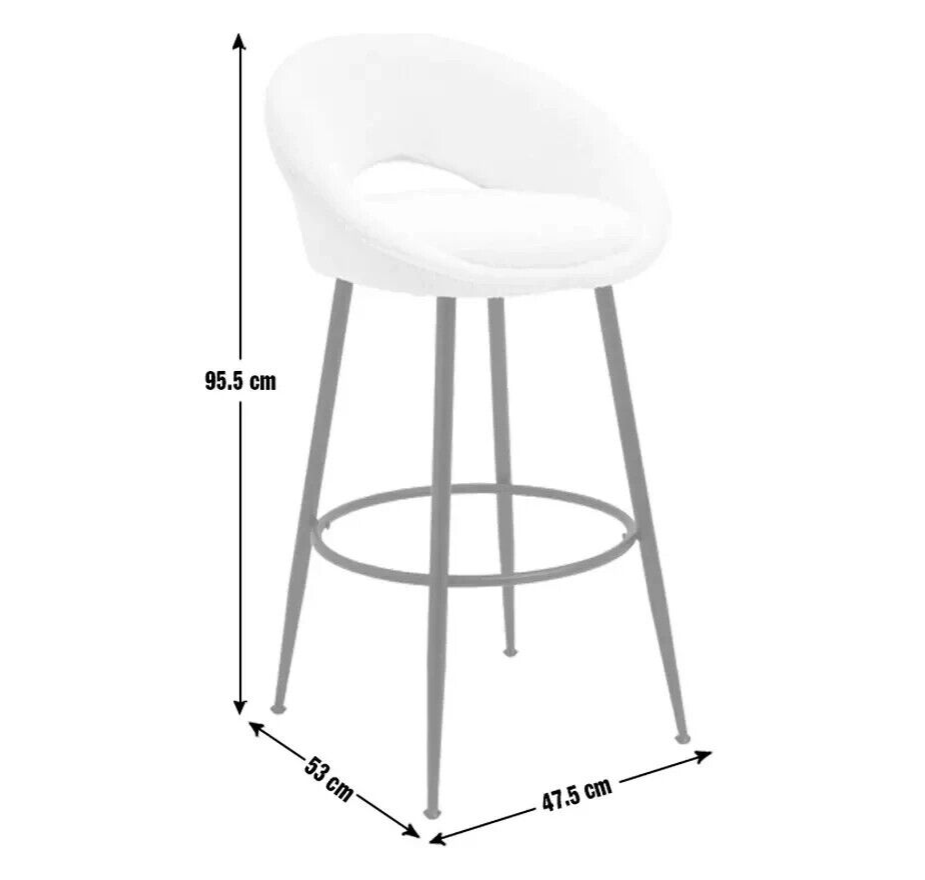 Habitat Hermione Boucle Bar Stool - Cream | Modern Kitchen Counter Chair Upholst