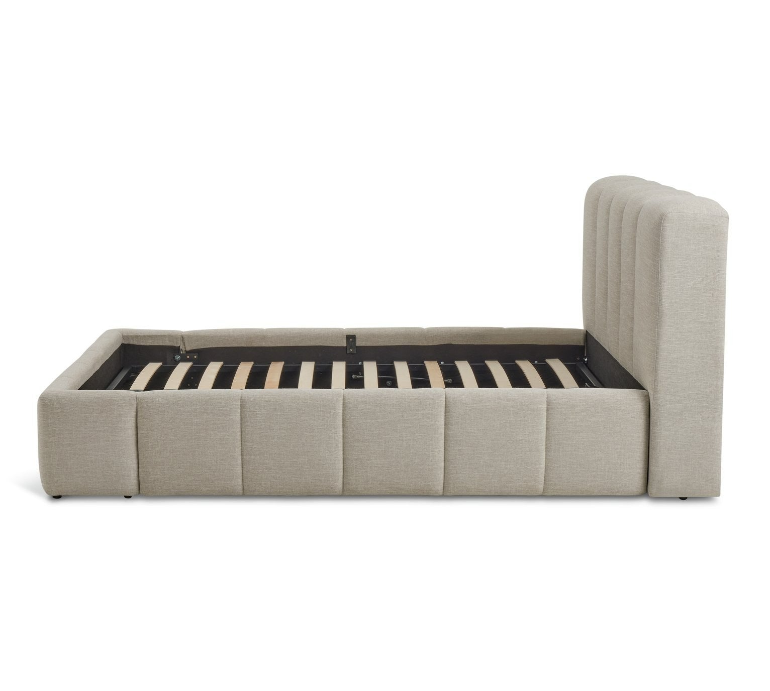Malone Double End Lift Ottoman Bed - Cream | lift-up storage bed