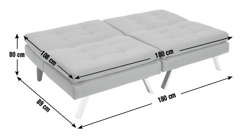 Duo Fabric Clic Clac Sofa Bed - Teal ( B Grade )