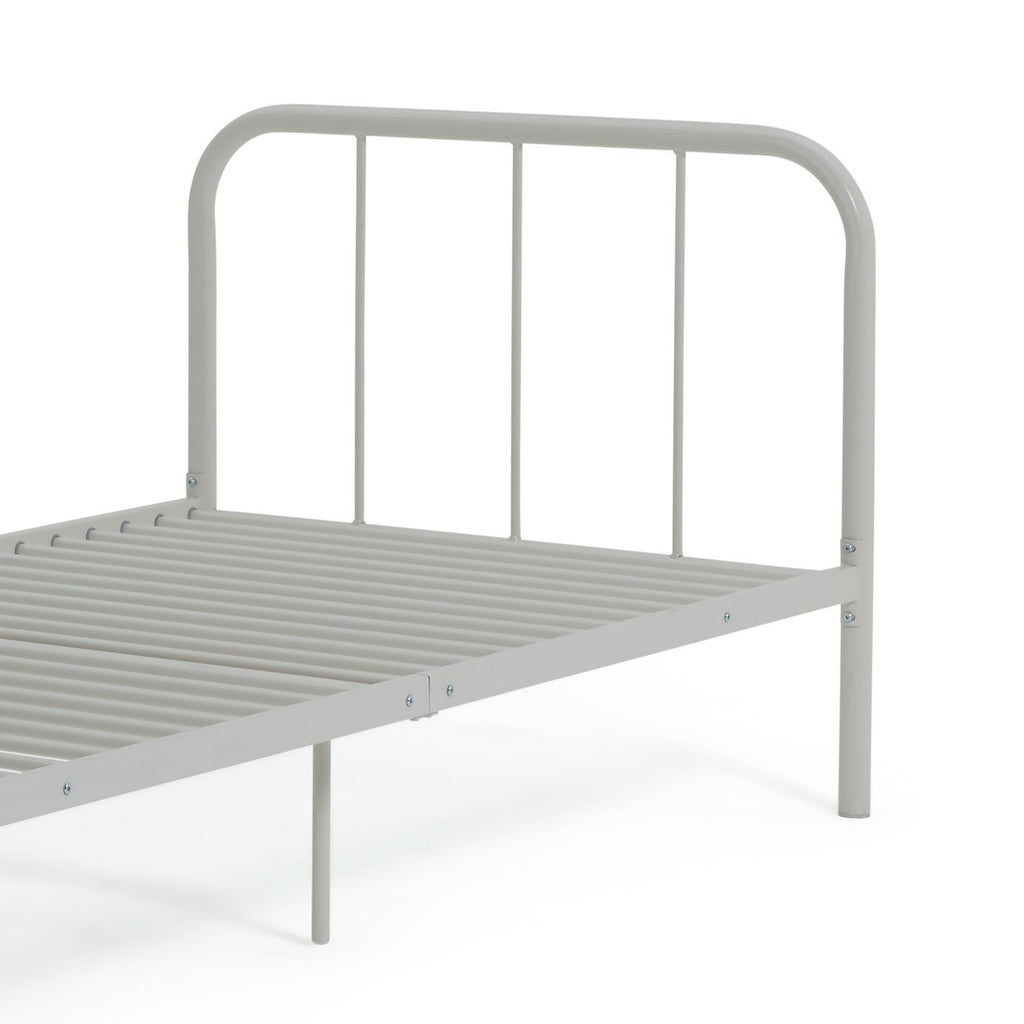 Charlie Single Metal Bed Frame - White with Memory Foam Mattress