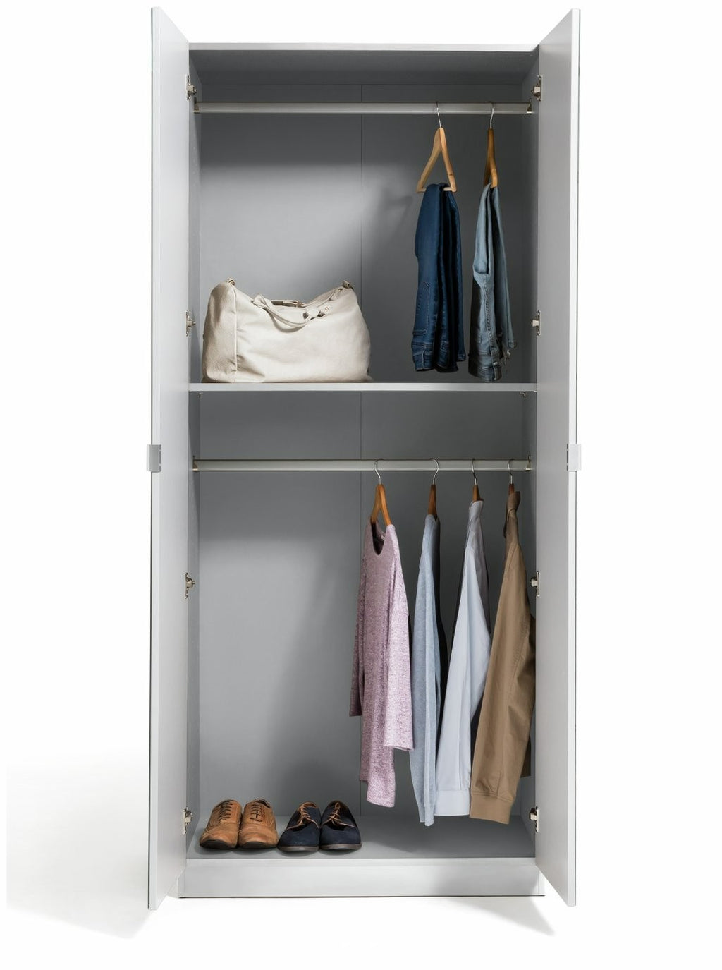 Munich 2 Door Mirror Wardrobe - White | 2 door mirror wardrobe