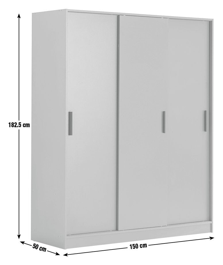 Home Nova 3 Door Sliding Wardrobe - White