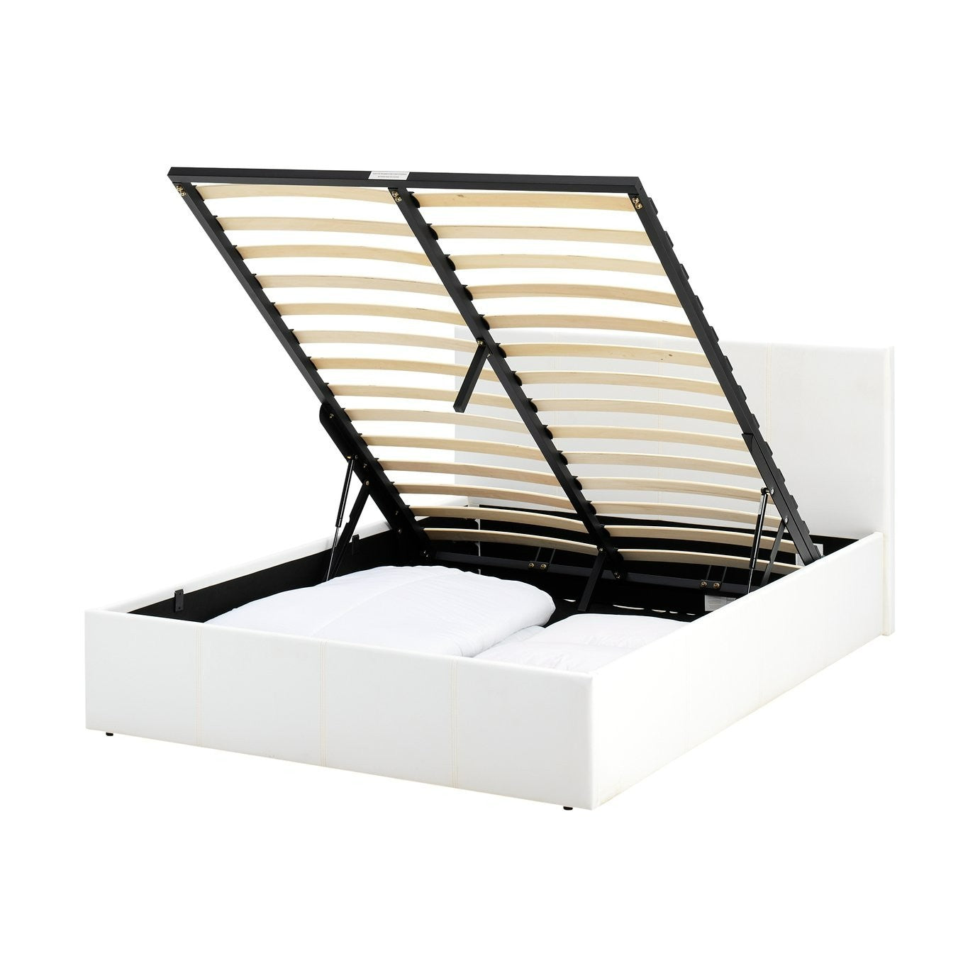 Home Lavendon Kingsize End Lift Ottoman Bed - White | Gas lift king bed