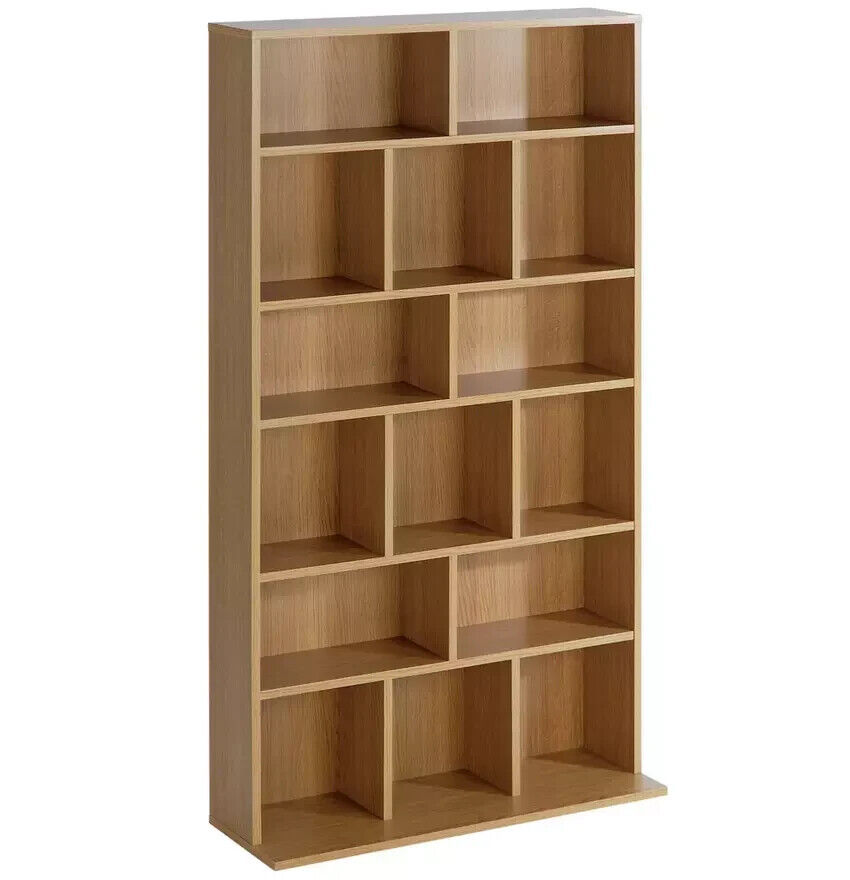 Wide CD and DVD Unit - Oak Effect