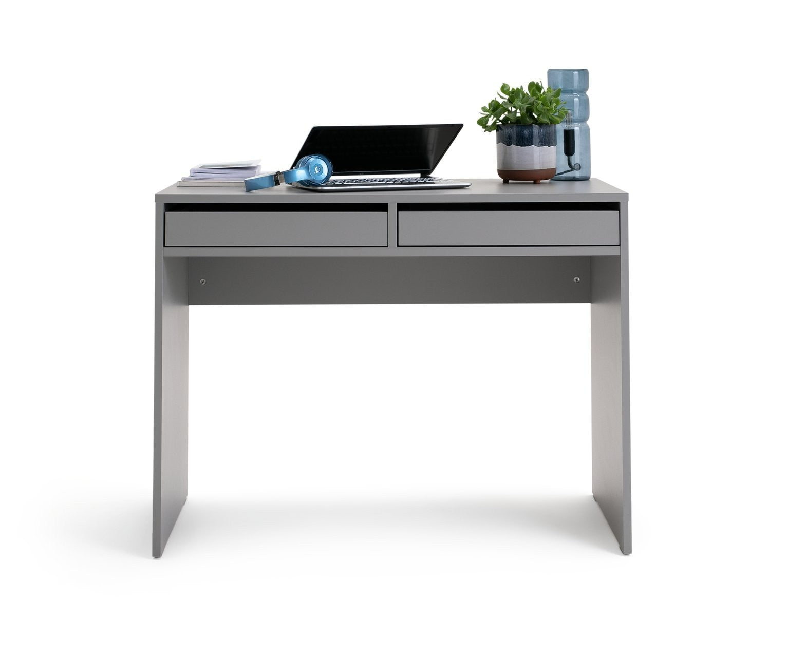 Home Pepper 2 Drawer Desk - Grey | Grey writing desk