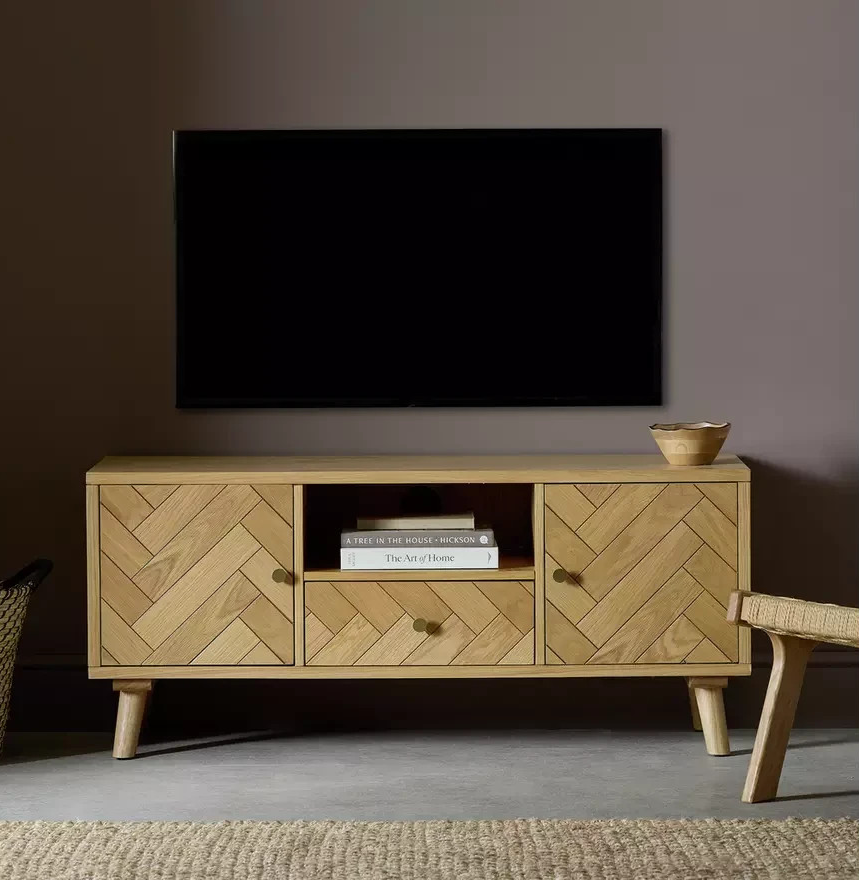 Afram 2 Door 1 Drawer TV Unit - Oak ( B Grade )