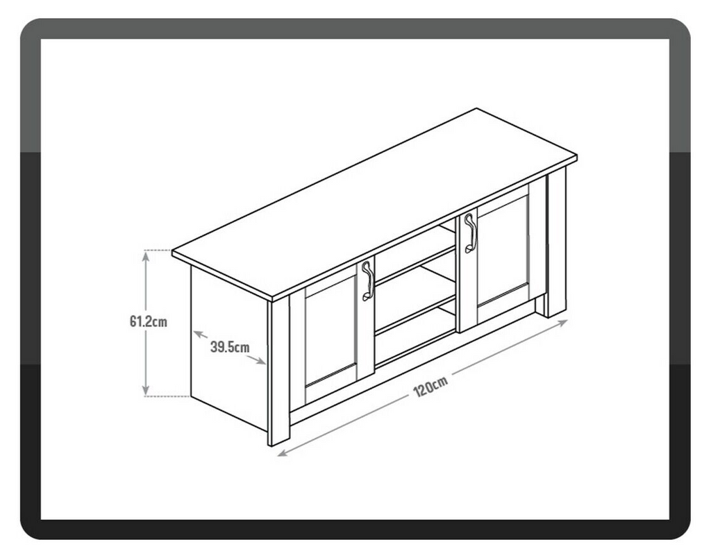 Ohio 2 Door Low Sideboard & TV Unit - Oak Effect ( B Grade 33296 - 33297 )