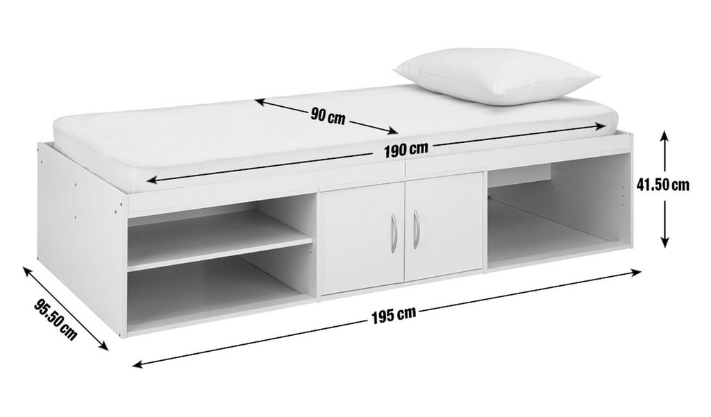 Freddie Cabin Bed Frame - Anthracite | Grey Kids Storage Bed Frame with Drawers