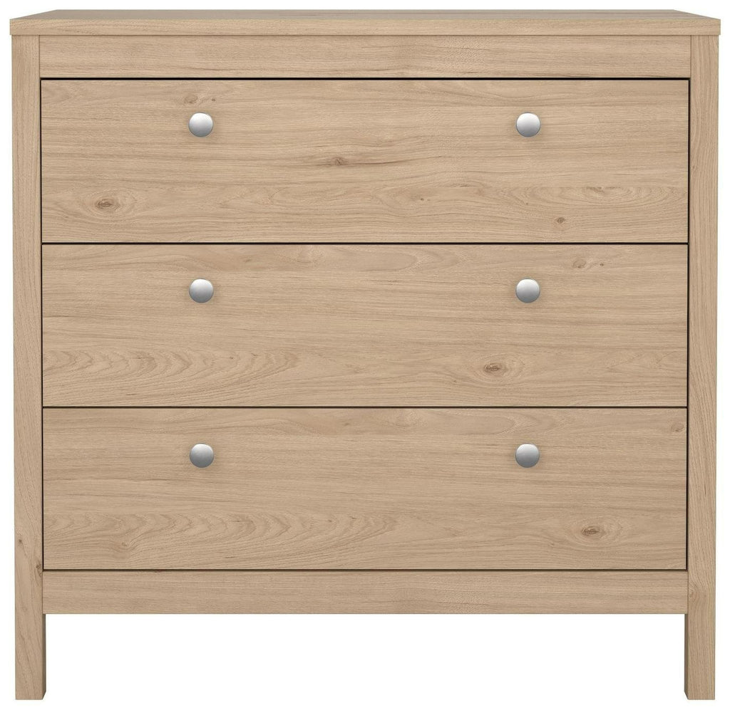 Tvilum Madrid 3 Drawer Chest - Oak  | compact drawer unit