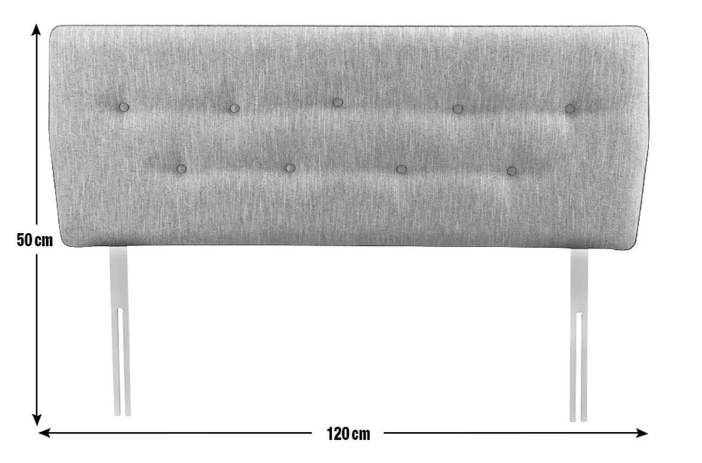 Skandi Small Double Headboard - Light Grey | Grey Fabric Bed Headboard Modern