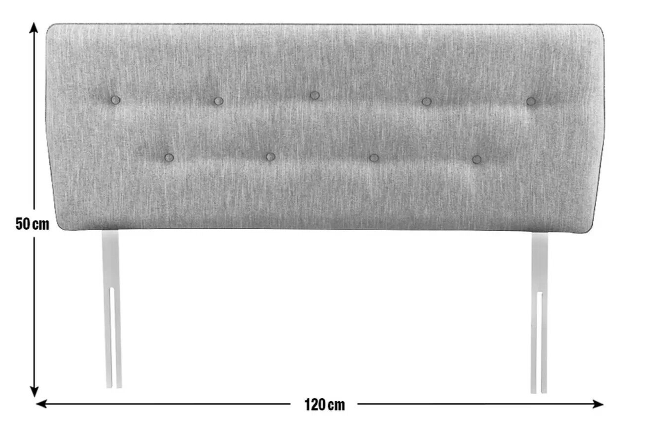 Skandi Small Double Headboard - Light Grey | Grey Fabric Bed Headboard Modern