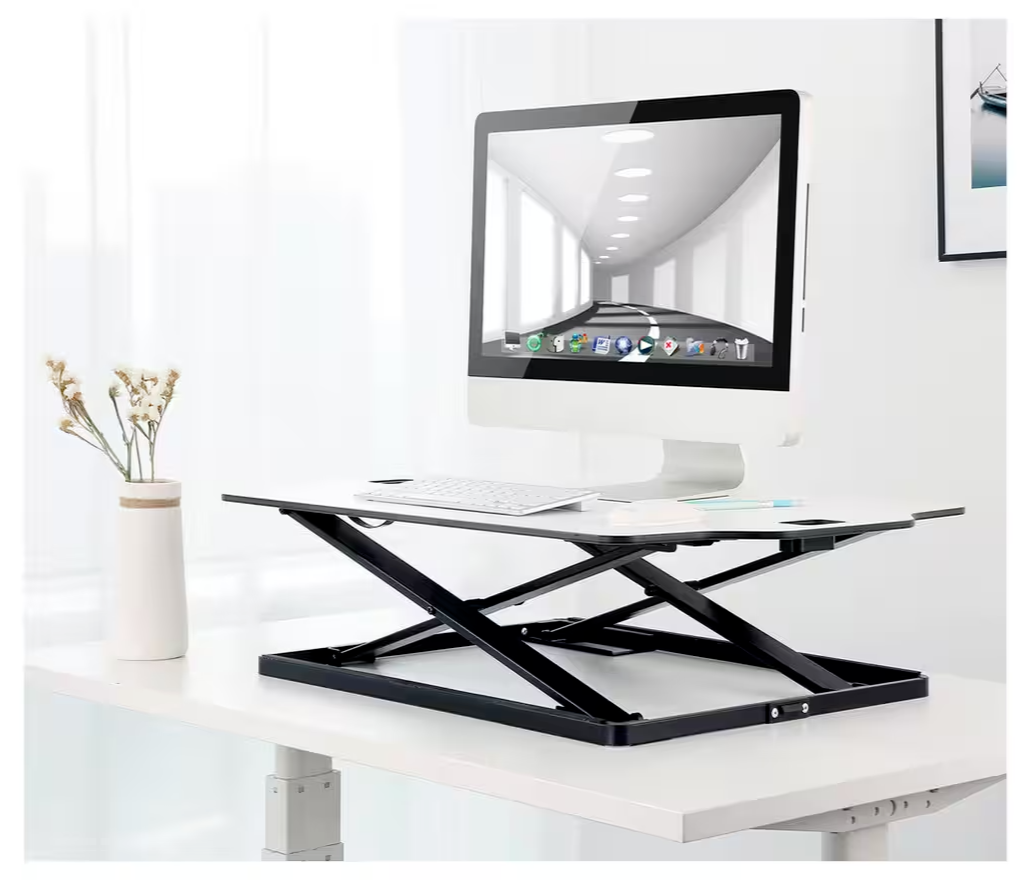 ProperAV Slim Profile Stand Up Desk Workstation - White