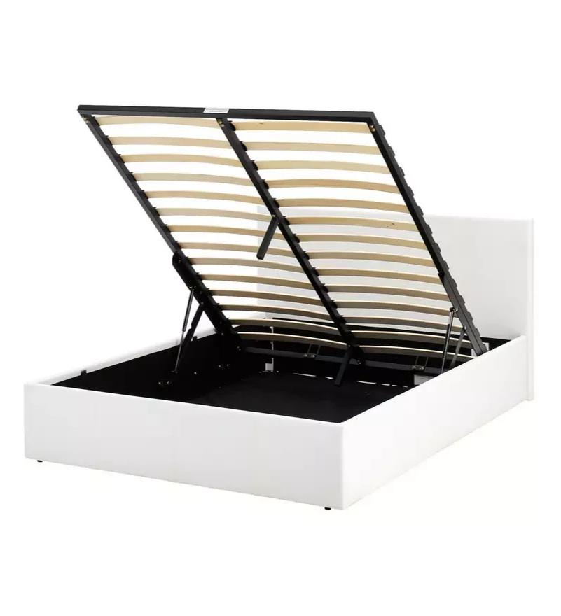 Home Lavendon Kingsize End Lift Ottoman Bed - White (S)