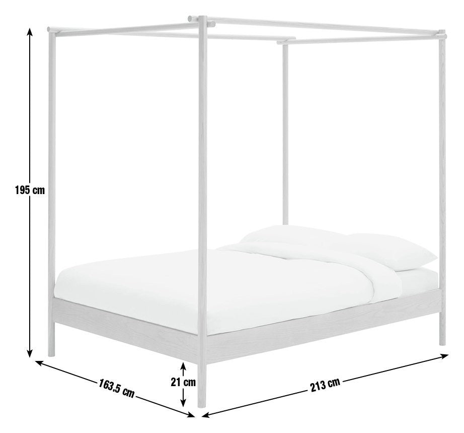 Akari 4 Poster Kingsize Wooden Bed Frame - Natural | King size poster bed