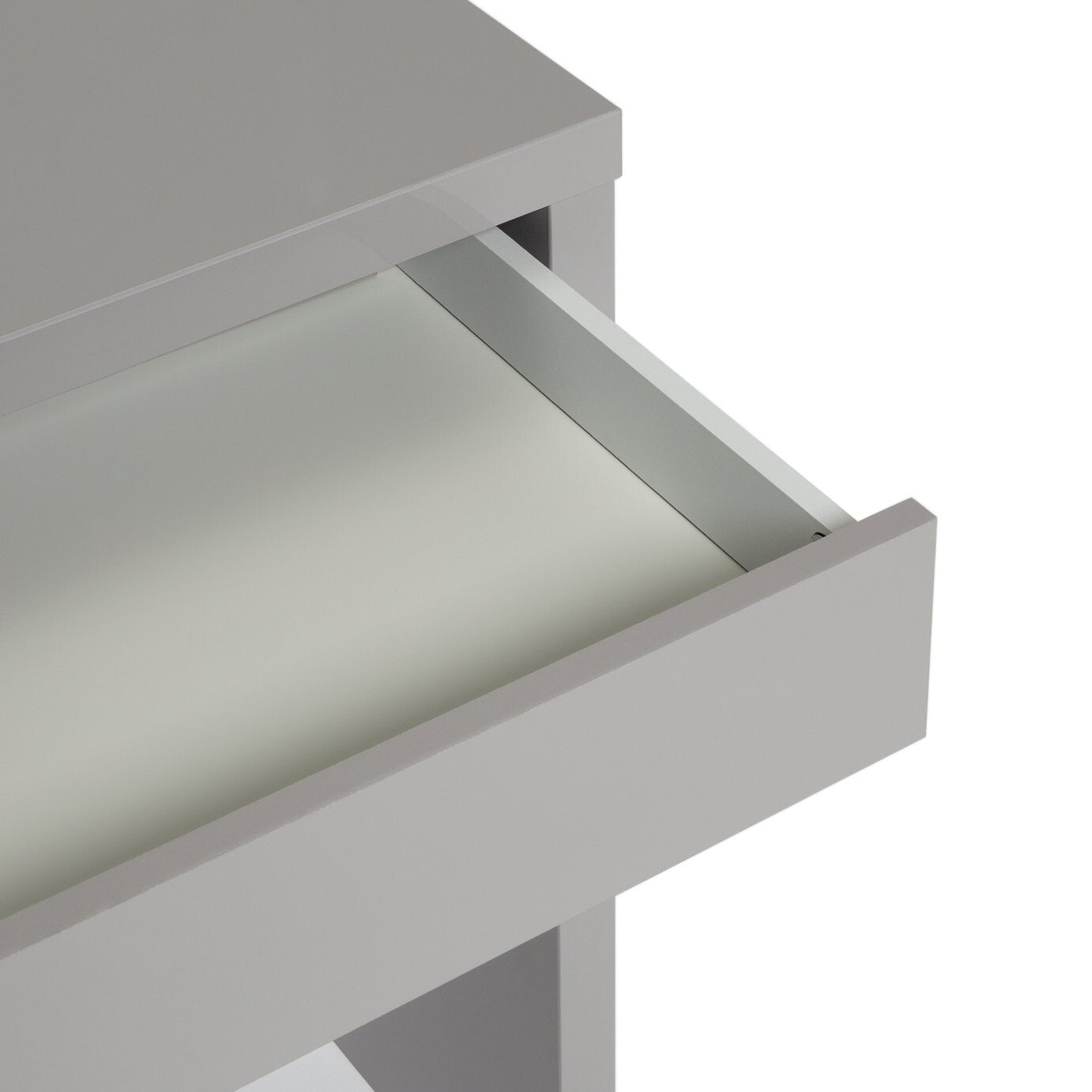 Habitat Jenson Grey Gloss Dressing Table Desk â€“ Modern Hollow ( B Grade 29716 )