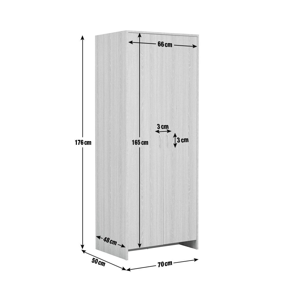 Seville 2 Door Wardrobe - Anthracite ( B Grade )