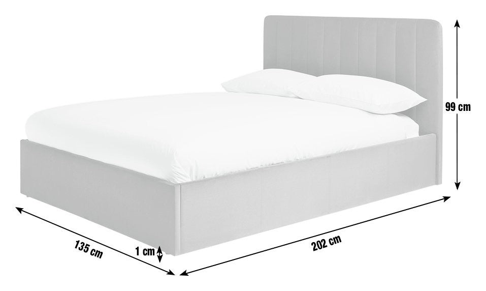 Home Pandora Small Double End Lift Ottoman Bed - Cream | lift-up storage bed