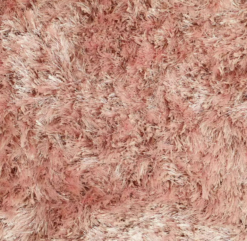 Habitat Plain Blush Shaggy Rug - 230x160cm | Soft Pink Large Living Room Carpet