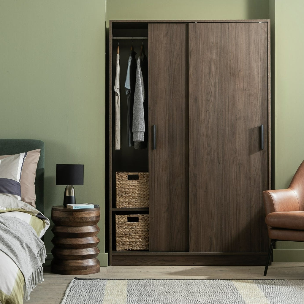 Home Nova 2 Door Sliding Wardrobe - Walnut | 2 door sliding wardrobe