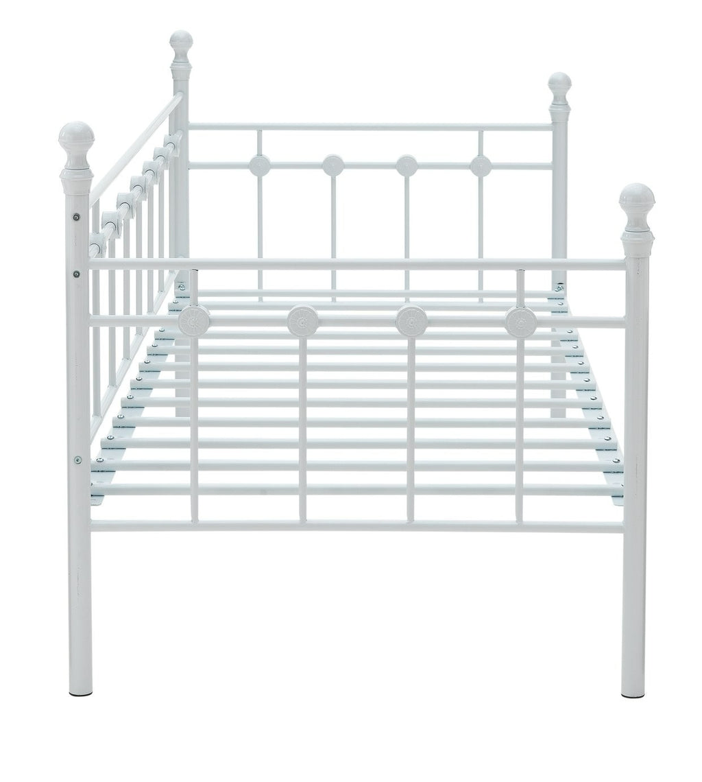 Home Abigail Single Metal Bed Frame - White | metal single bed