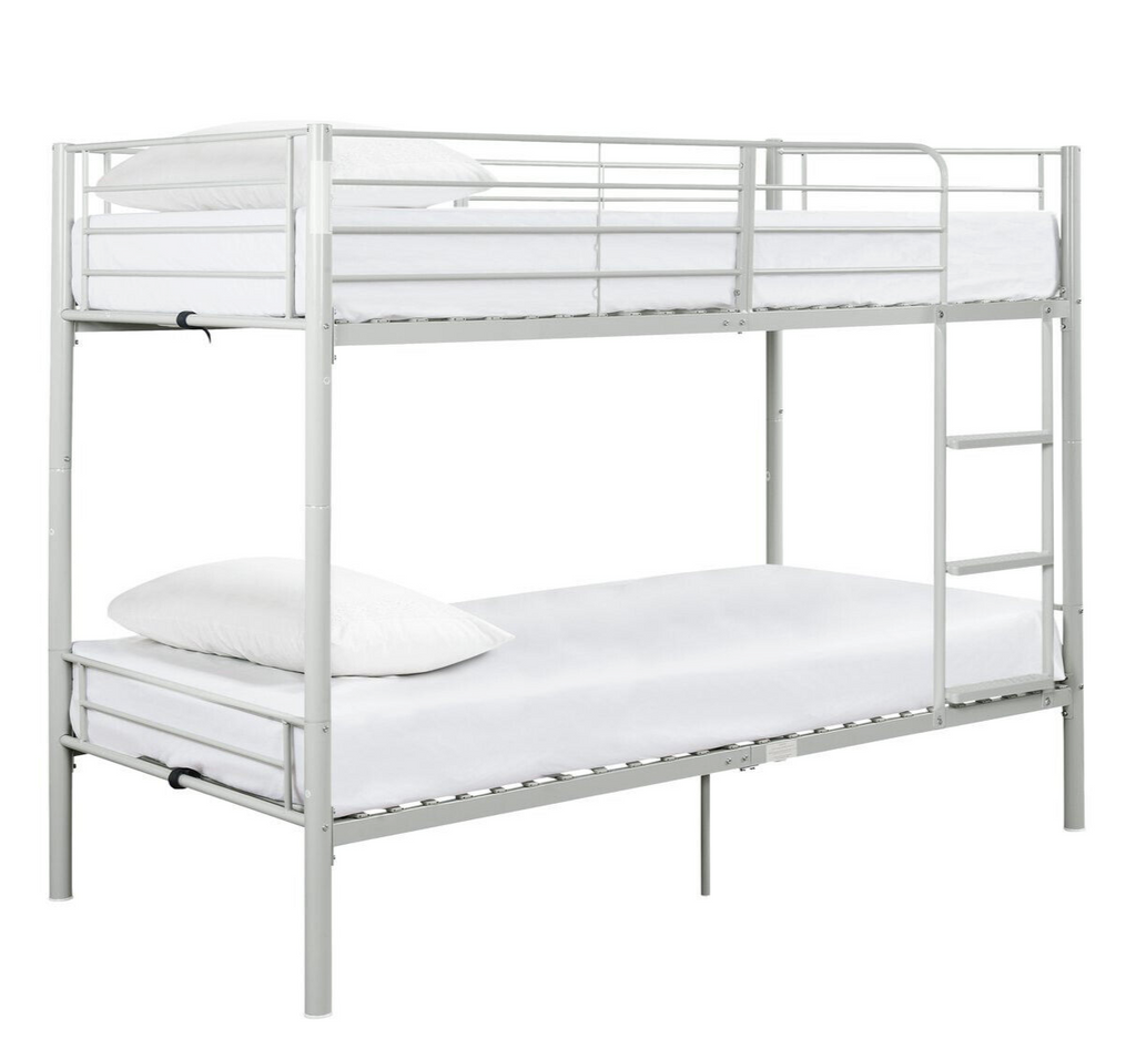 Mason Single Bunk Bed For Kids / Adults / Teenager - Silver (No Mattress)