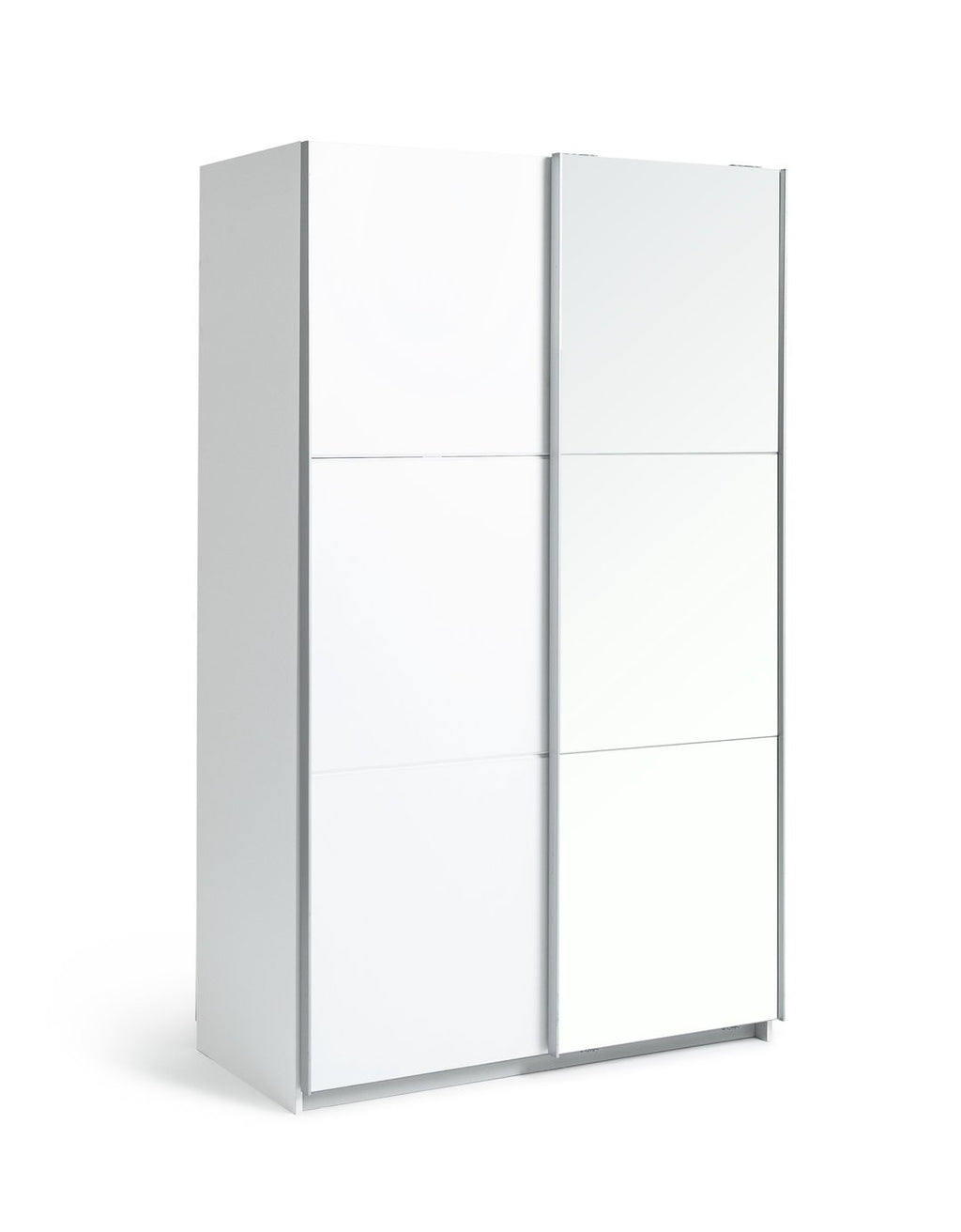 Holsted Half Mirror 120cm Sliding Wardrobe -White | Space-saving white wardrobe