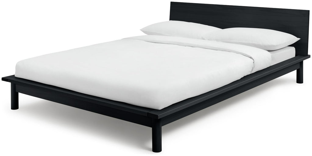 Akio Small Double Wooden Platform Bed Frame - Black