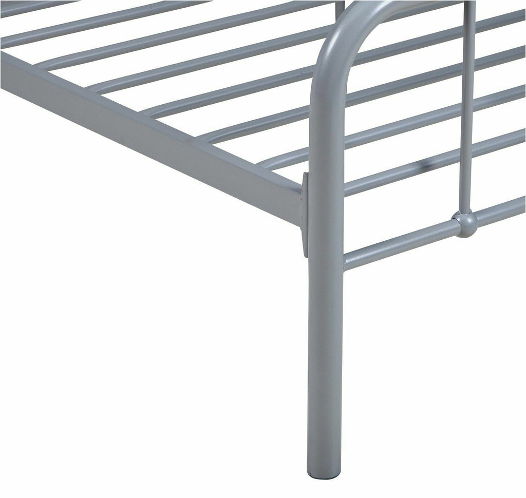 Charlie Single Metal Bed Frame - Silver with Memory Foam Mattress