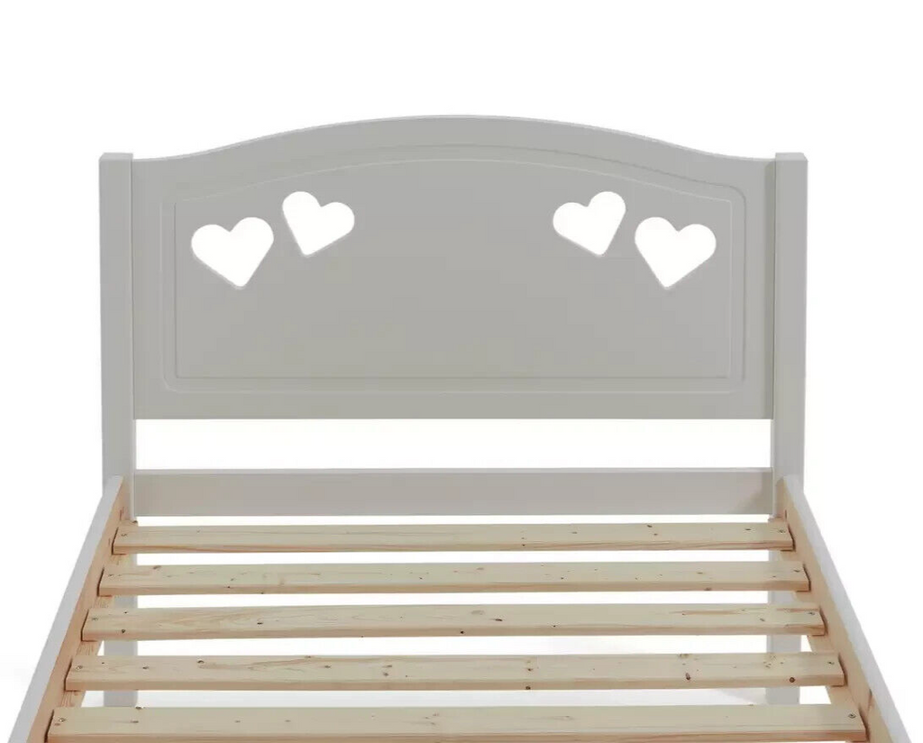 Mia Single Bed Frame - White | Bedroom Furniture for Kids or Guest Room Sleep