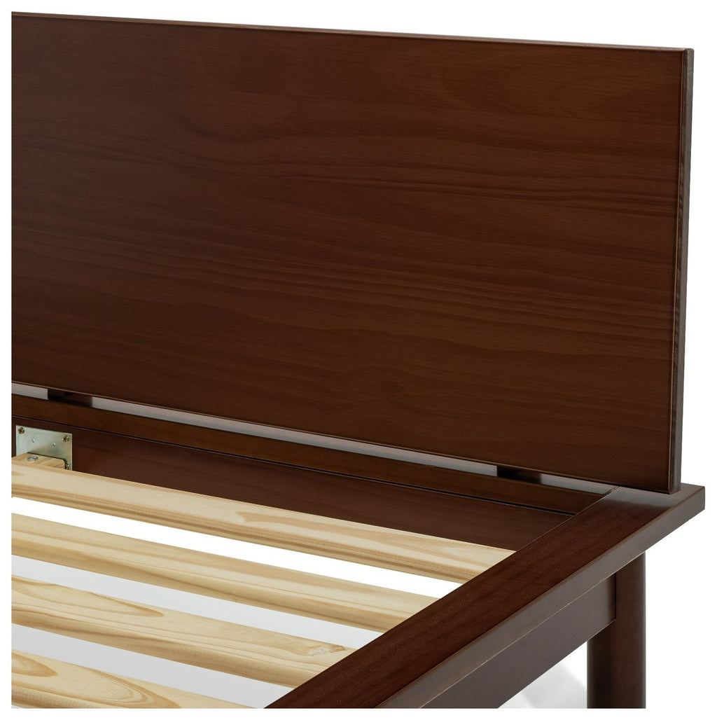 Akio Double Wooden Platform Bed Frame - Walnut | Platform bed frame double