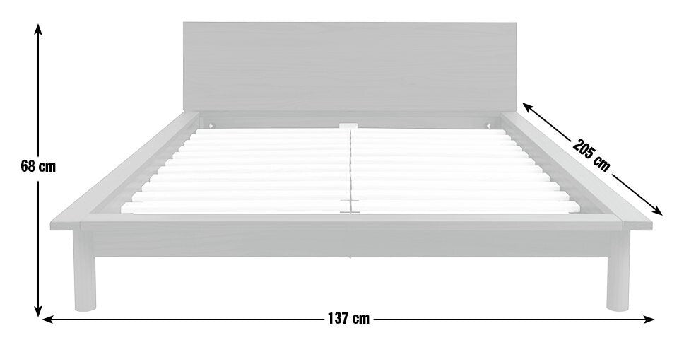 Akio Small Double Wooden Platform Bed Frame - Black