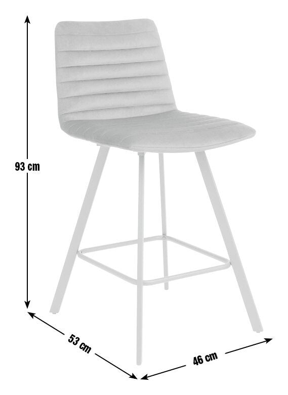 Keaton Velvet Counter Bar Stool - Charcoal