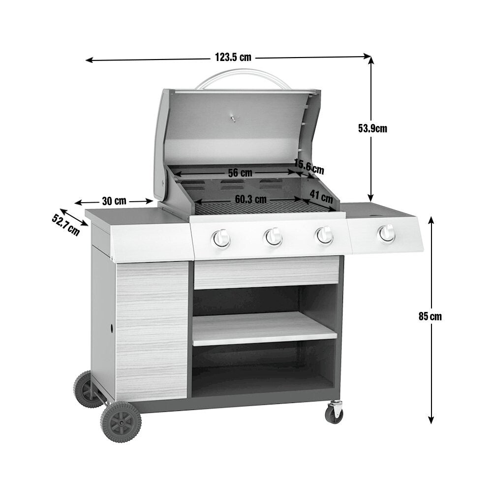 Deluxe 3 Burner with Side Burner Gas BBQ ( B Grade 15845 )