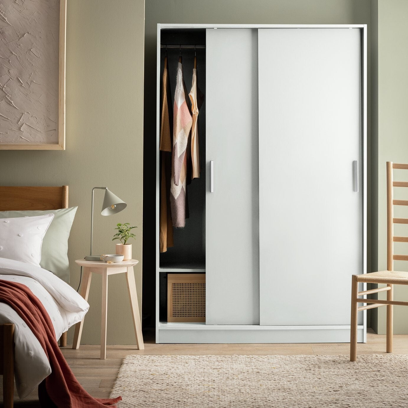 Nova 2 Door Sliding Wardrobe - White ( B Grade 70265 - 70266 )